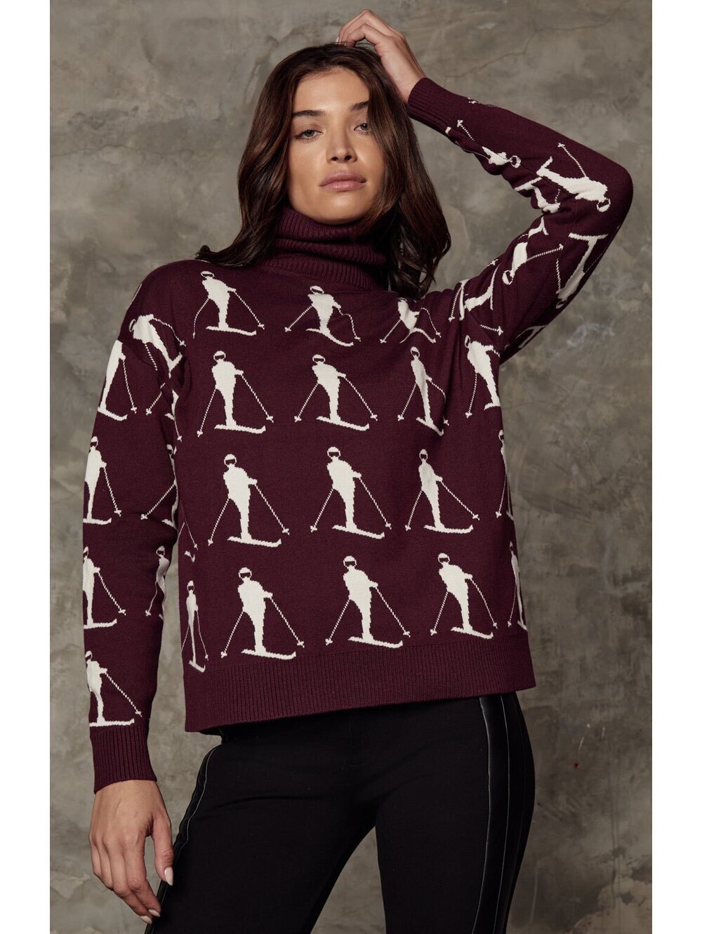 Alp N Rock Dani Vintage Ski Sweater Dark Cherry